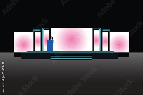 2d Stage Design Vector Illustration for all kinds of events, Much more