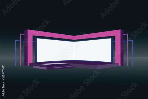 2d Stage Design Vector Illustration for all kinds of events, Much more