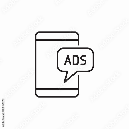 phone ads icon sign vector