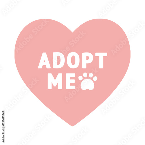 Adopt me heart glyph icon. Pet adoption, shelter, helping homeless animal, support concepts. Suitable for poster, flyer. Flat vector design isolated illustration.