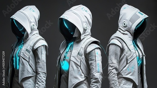 Smart clothing adapting to weather and user preferences. photo