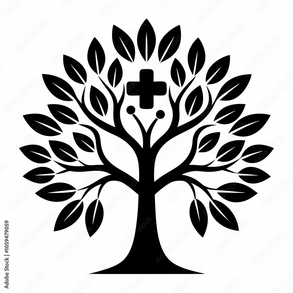 tree silhouette with cross tree silhouette with cross