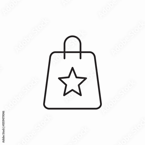 star favorite shopping bag icon sign vector