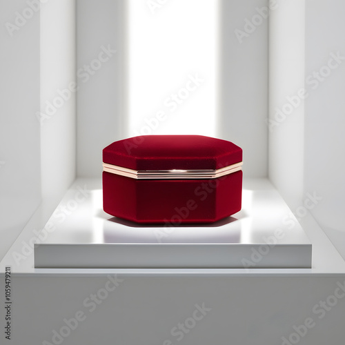 red ring box product photoshoot 8k