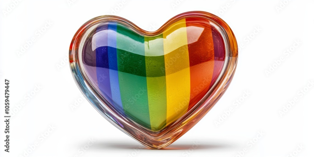 A heart-shaped symbol in rainbow colors highlighting lgbtq rights and the importance of love and equality for all A heart-shaped symbol in rainbow colors highlighting lgbtq rights and the importance of love and equality for all