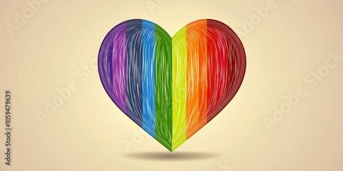 A heart-shaped symbol in rainbow colors highlighting lgbtq rights and the importance of love and equality for all photo