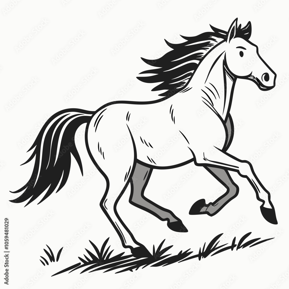 horse silhouette isolated on white horse silhouette isolated on white