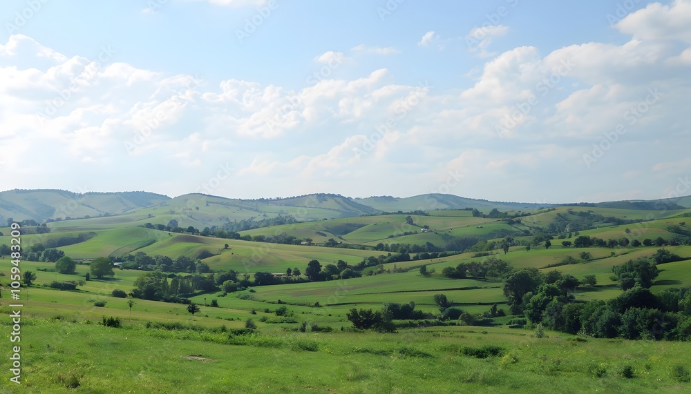 Fototapeta premium The Serene Beauty of the Sumbar Valley with Green Pastures