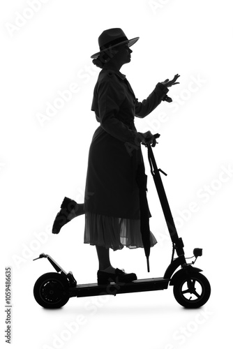 Silhouette of stylish young...