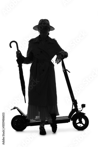 Silhouette of young woman w...