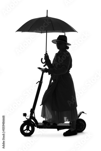 Silhouette of young woman w...
