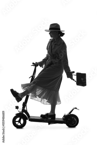 Silhouette of stylish young...