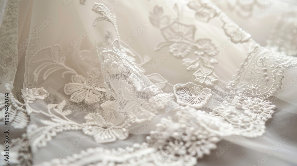 A delicate lace trim carefully added to the edge of a dress creating a subtle and feminine touch. A delicate lace trim carefully added to the edge of a dress creating a subtle and feminine touch.