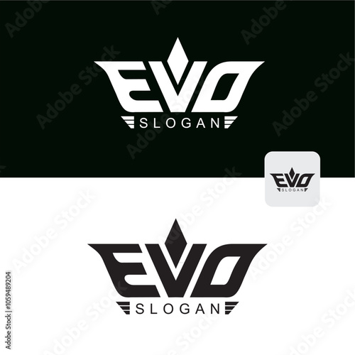 Evo typography logo design business name ideas vector editable 