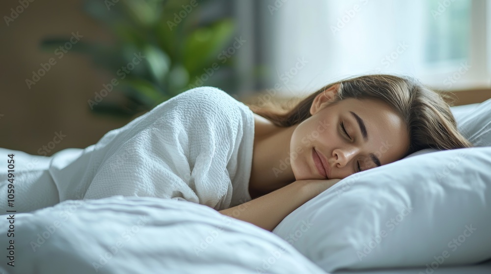 A person sleeping comfortably in bed showcasing relaxation wellness and the importance of quality sleep A person sleeping comfortably in bed showcasing relaxation wellness and the importance of quality sleep