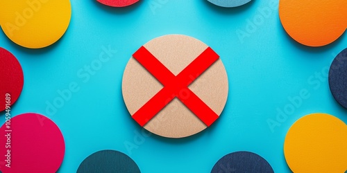 A poster with a crossed-out discrimination symbol promoting anti-discrimination policies and fair treatment for all photo