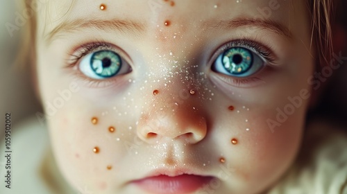 Infant experiencing chickenpox photo