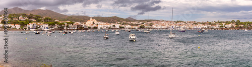 Port of Cadaques with Santa Maria Church, Cadaques, Spain photo