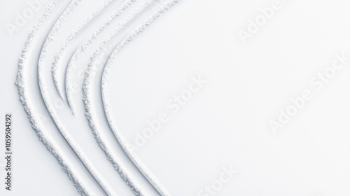 Snow-covered ice with ski tracks from the air
