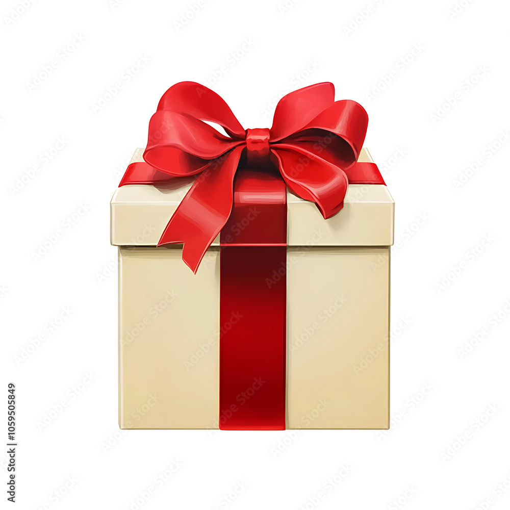 Obraz premium A beautifully wrapped gift box with a red bow, perfect for celebrations and special occasions