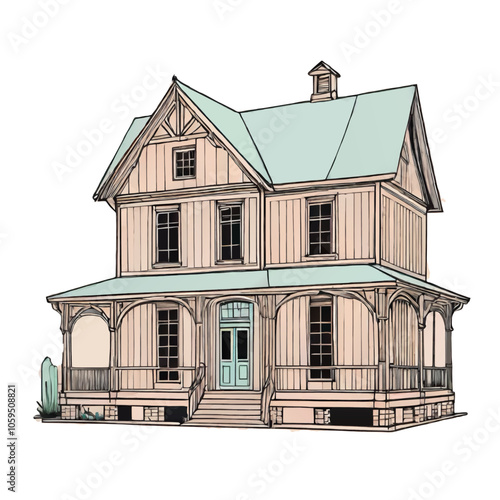 vintage countryside hose cartoon vector