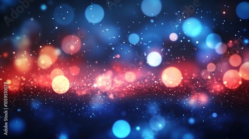 Vibrant bokeh background with colorful lights and sparkles