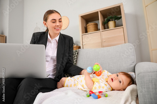 Young happy business mother...