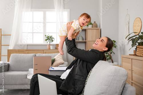 Young happy business mother...