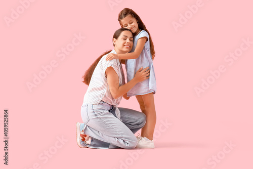 Embracing mother with her l...