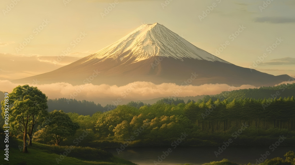 Obraz premium Majestic Beauty: Mount Fuji, the Iconic Mountain of Japan
