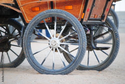 old carriage wheel