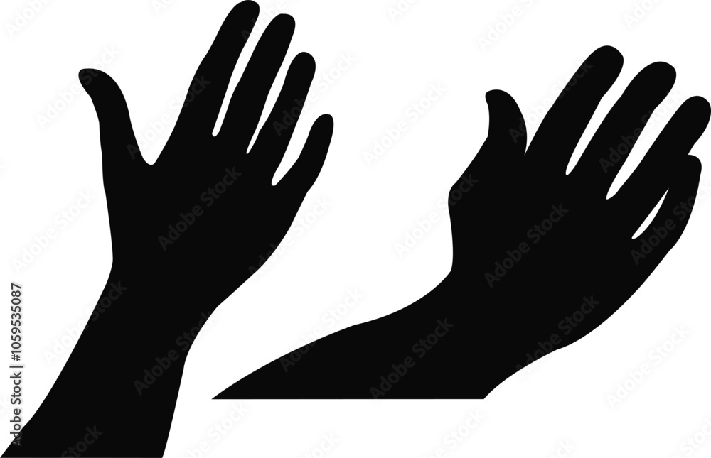 Fototapeta premium a pair hands silhouette vector