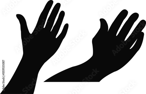 a pair hands silhouette vector