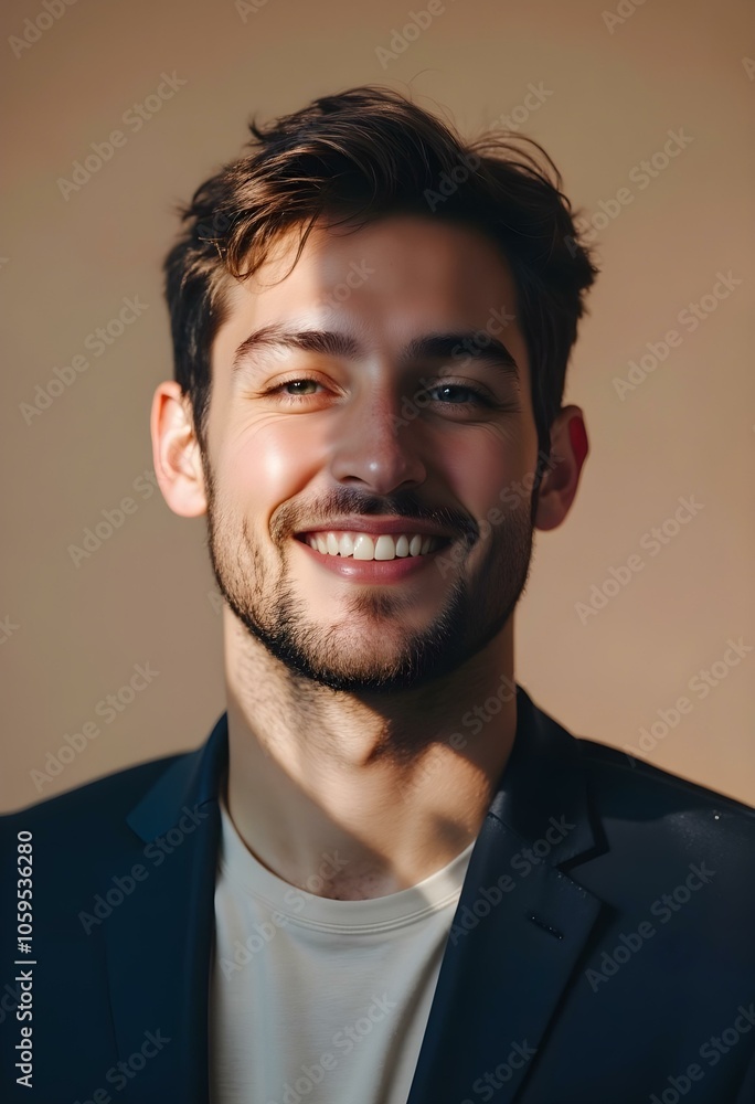 Obraz premium Portrait of a happy young casual man standing