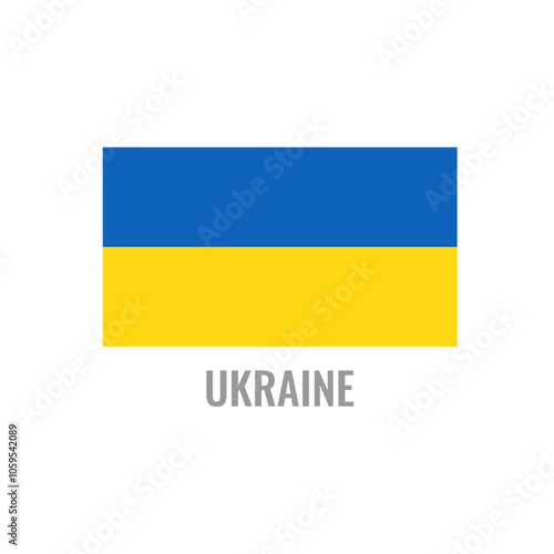 Ukraine flag icon. The country sign. Rectangle shape. Isolated on a white background. Vector image.