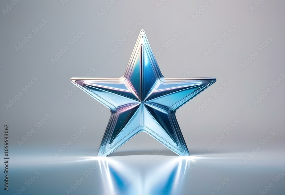 Obraz premium silver star with a metallic surface, isolated on a white background, showcasing reflections and highlights for a dynamic look create with ai