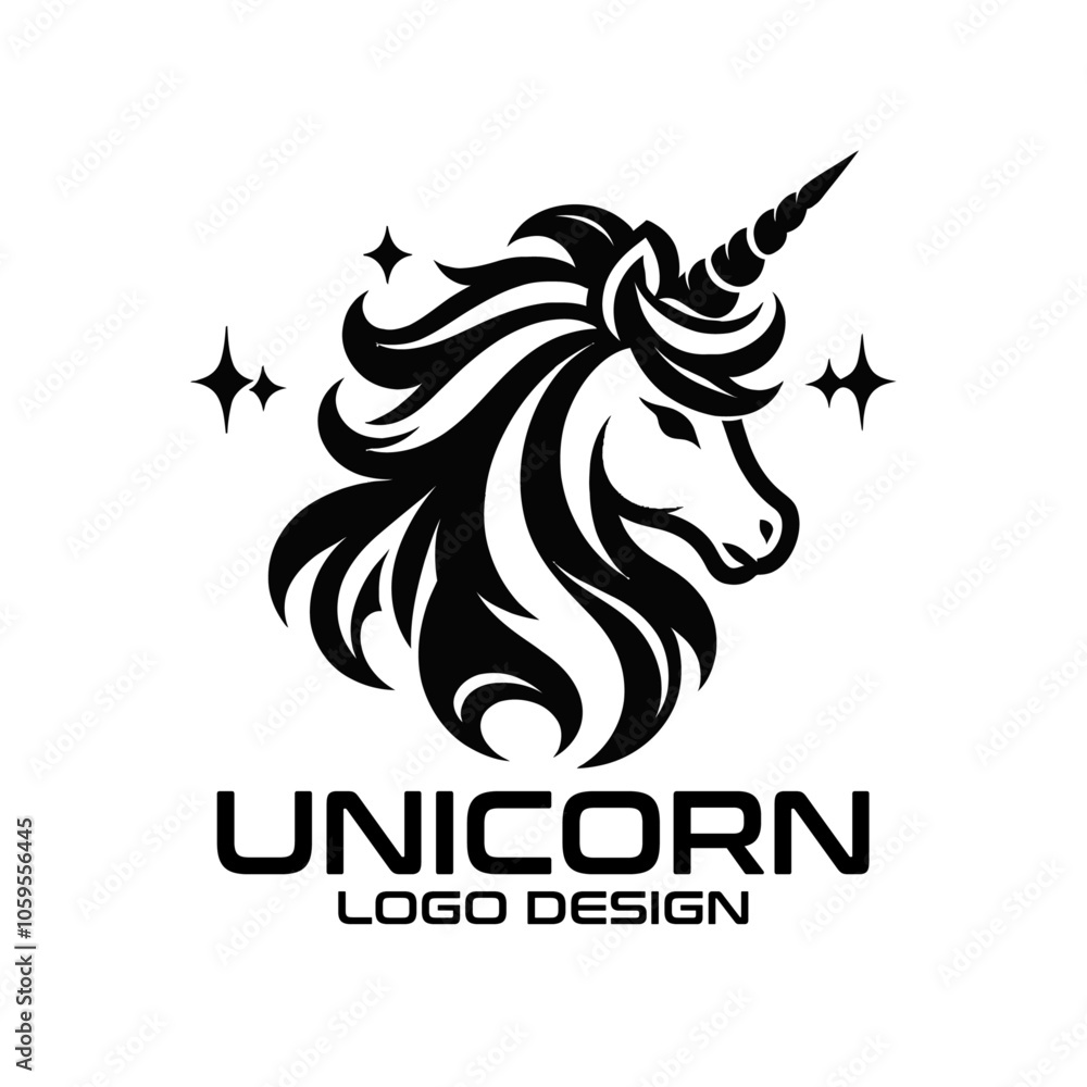 Fototapeta premium Unicorn Vector Logo Design