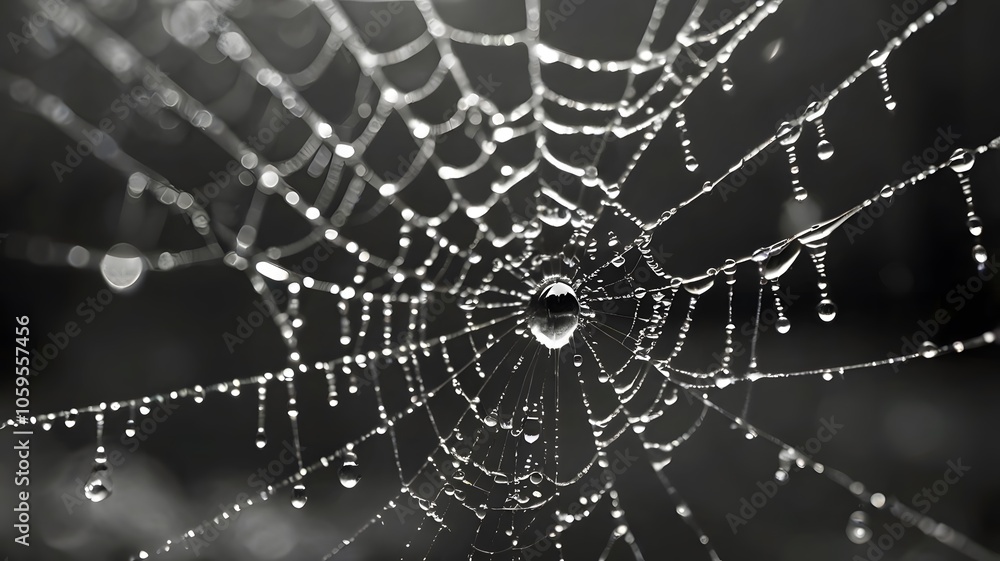 Fototapeta premium black and white spider web
