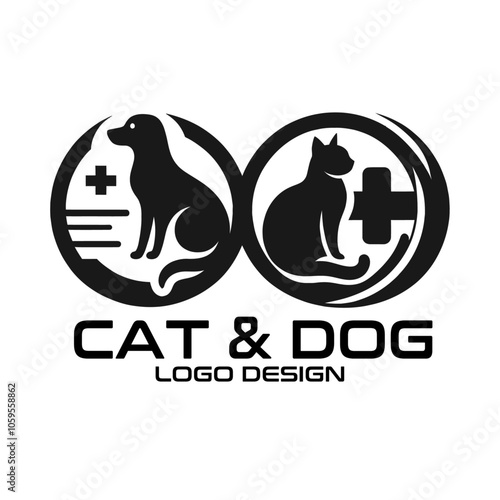 Cat And Dog Vector Logo Design photo