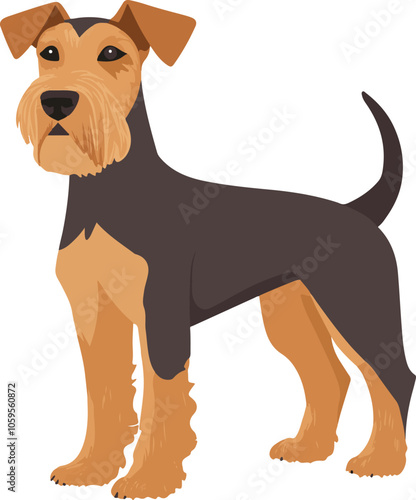 simple vector airedale terrier clipart