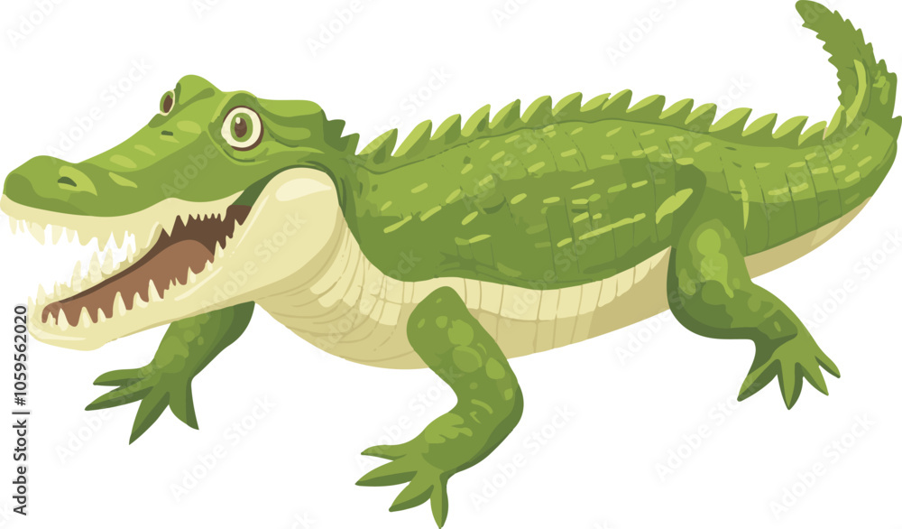 Obraz premium simple vector American crocodile clipart