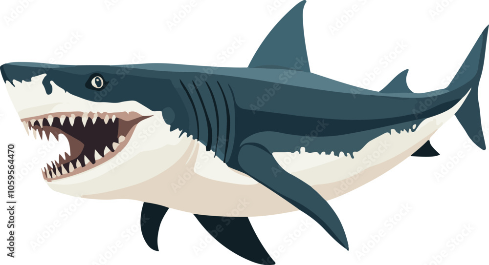 Fototapeta premium simple vector Megalodon clipart