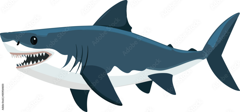 Fototapeta premium simple vector Megalodon clipart