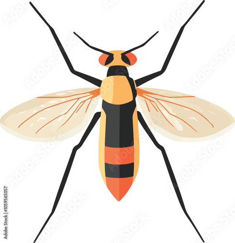 simple vector midge clipart