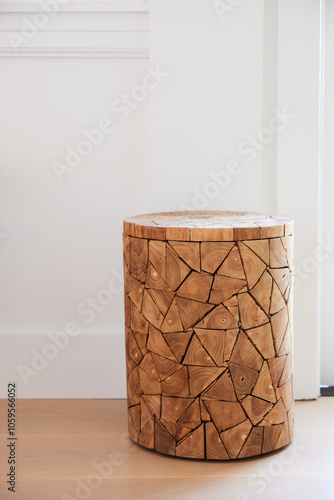 Cork stool in bedroom photo