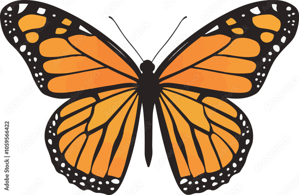Fototapeta premium simple vector monarch butterfly clipart