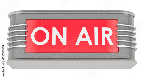 On Air Sign Lightbox, 3D rendering isolated on transparent background