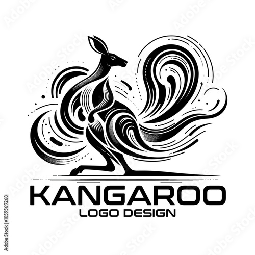 Kangaroo Vector Logo Design photo