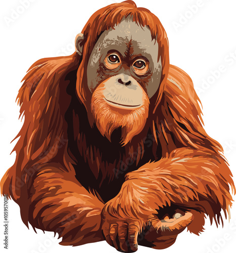 simple vector orangutan clipart