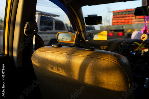 Empty passenger seat